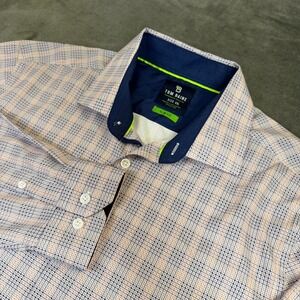 Tom Baine Performance Button Up Shirt Mens XXL 2XL Multicolor Slim Fit Stretch